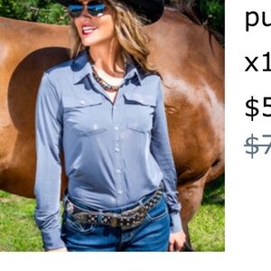 Cowgirl Tuff blouse grey Small